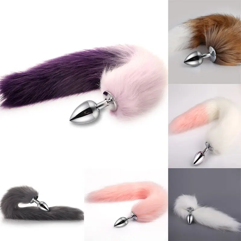 

bdSM Dog Fox Tail Anal Plug sexy Toys Metal Fake Furry Butt BDSM Flirt Anus For Women role Games Product Couples