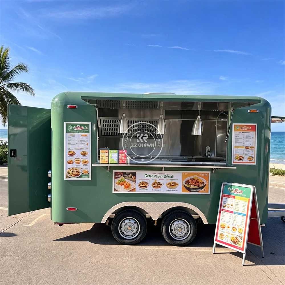 

Fully Equipped Mobile Kitchen Outdoor Food Trailer Coffee Burger Pizza BBQ Trailer Mobile Concession Catering Truck For Sale