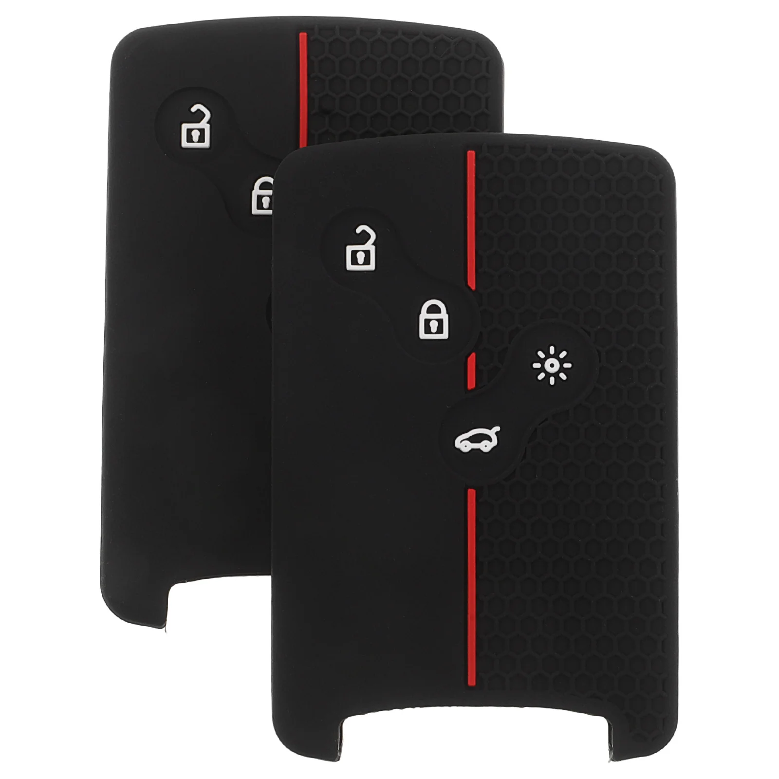 

2Pcs Silicone Key Fob Cover Black Durable Protective Shell Anti-Scratch Car Remote Case for Fluence