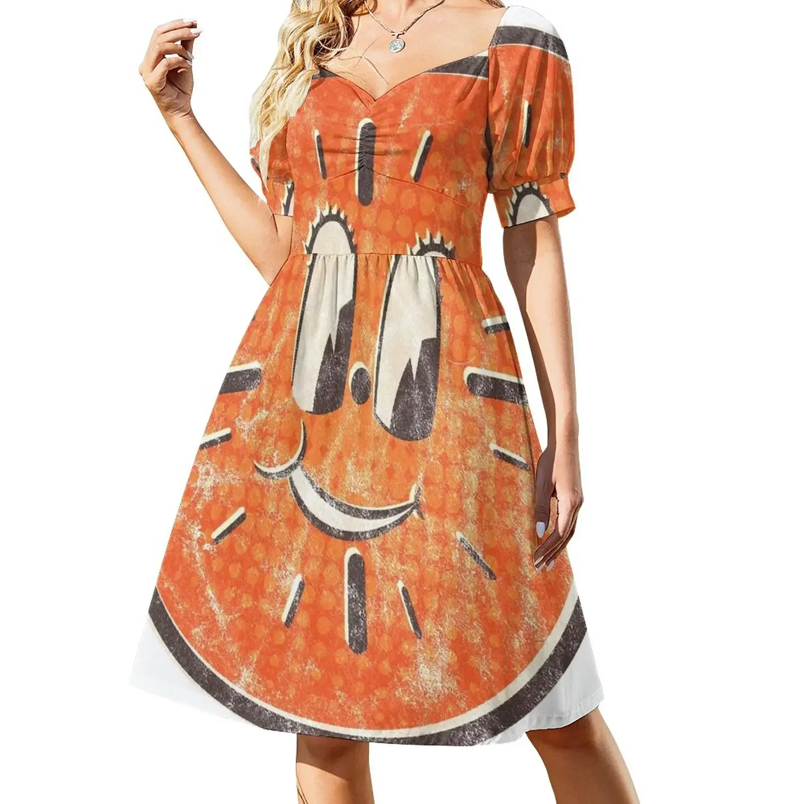 

Miss Minutes Face Short-Sleeved Dress evening dress women clothing 2025 new arrivals Dress