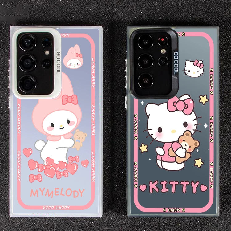 

Kuromi Melody Anime For Samsung Galaxy S24 S23 S22 S21 S20 Note 20 Ultra Plus FE 5G Colorful Silver Back Phone Case
