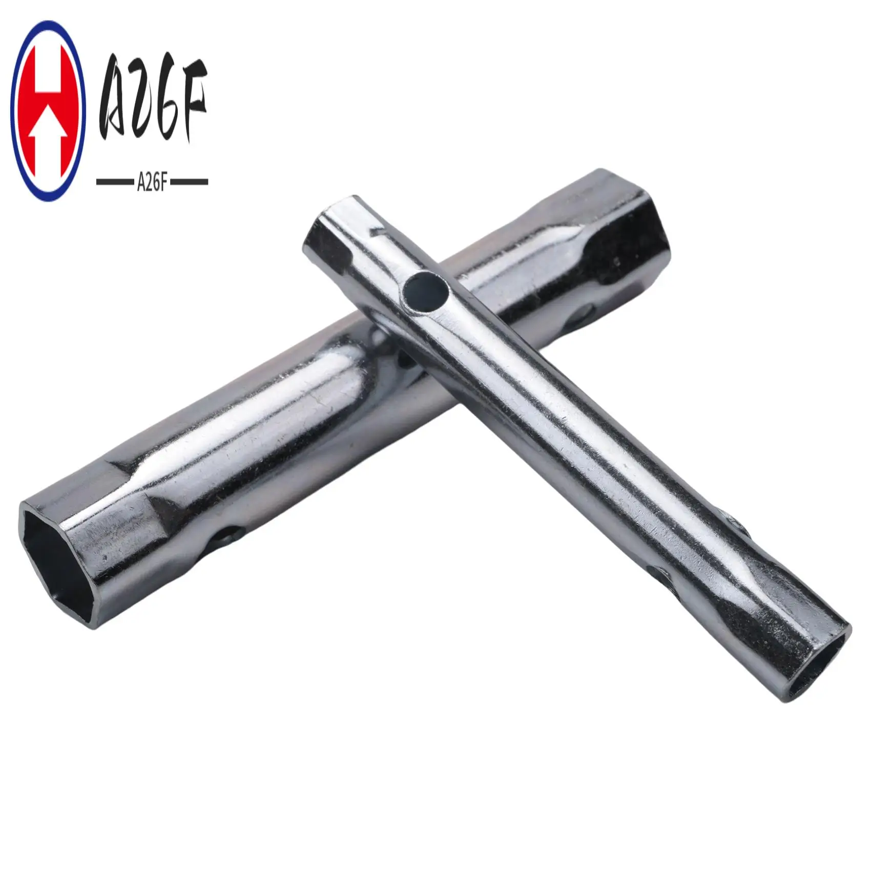 

A26F-6PC 8-19Mm Metric Tubular Box Wrench Set Tube Bar Spark-Plug Spanner Steel Double Ended For Automotive Plumb Repair