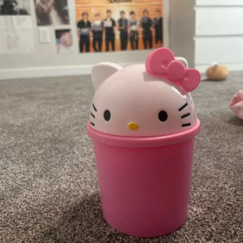 سانريو جديد مرحبا كيتي مزبلة سلة المهملات سلة المهملات سلة المهملات Bensenrio Kawaii سلة المهملات الورقية يمكن غرفة المعيشة غرفة نوم