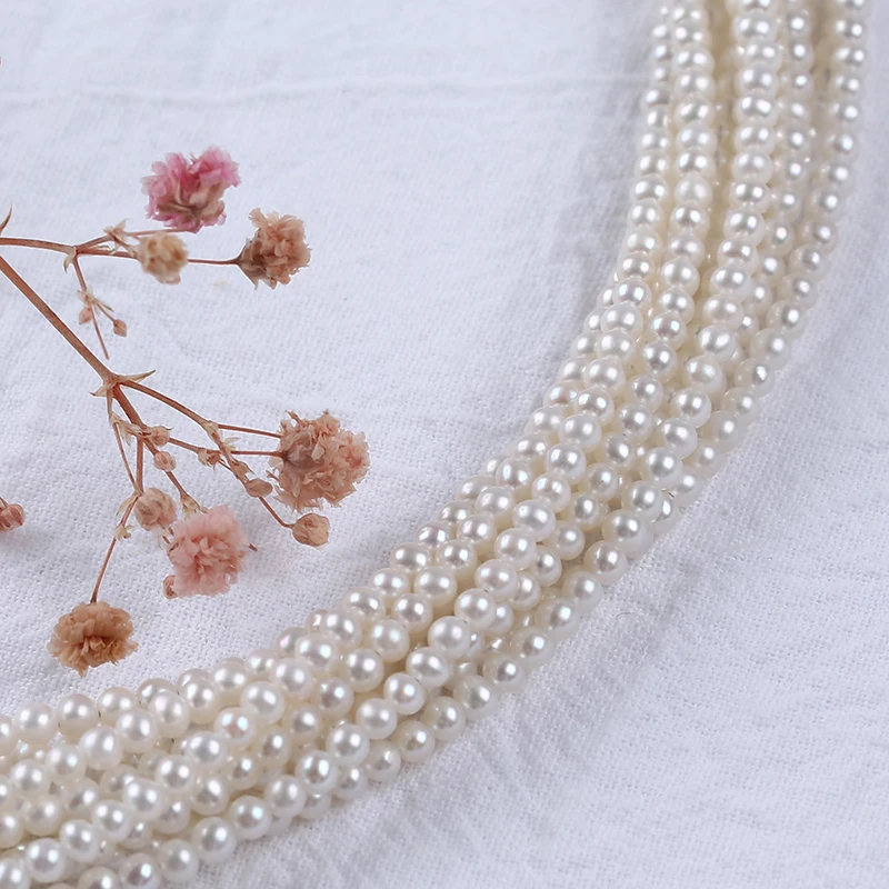 

2.5-3mm good quality AA White Natural Real Loose Beads Freshwater Round Pearl Strands