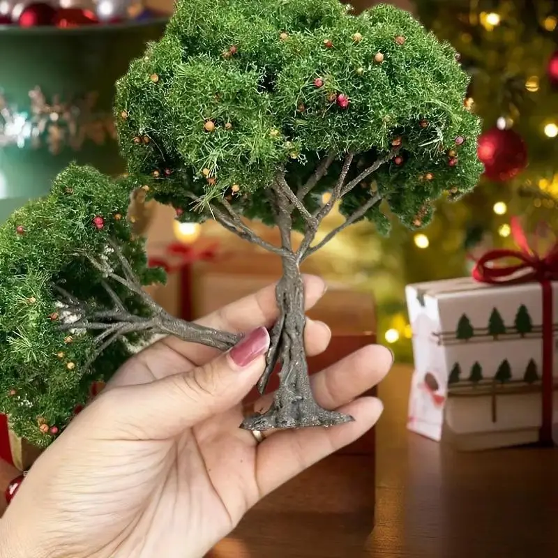 أشجار فواكه مصغرة مفصلة DIY لتخطيط النماذج، وديكور طاولة الرمل