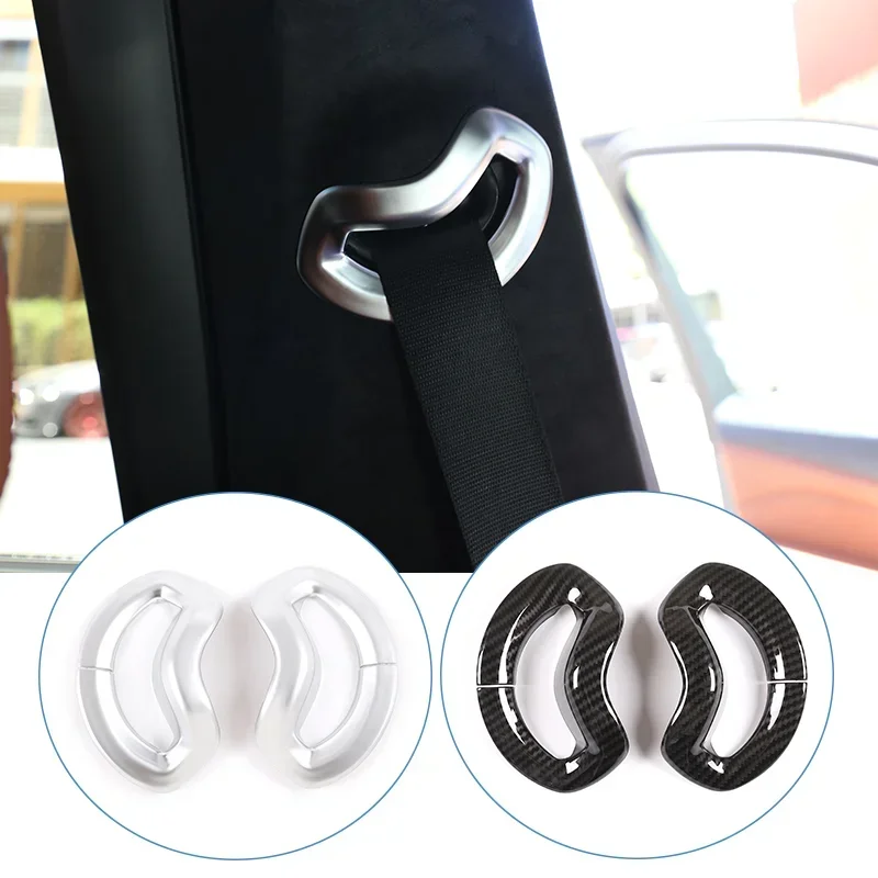 

2 шт. автомобильные аксессуары для BMW X5 G05 2019, углеродное волокно, ABS, хромированный ремень безопасности, накладка
