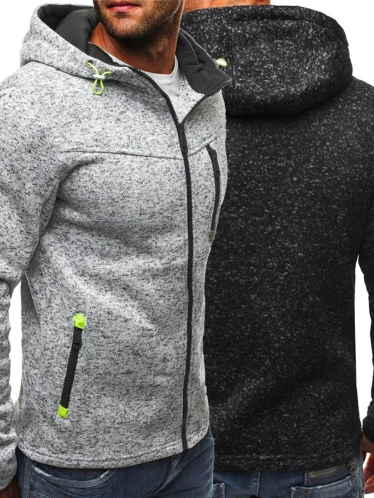 

Мужской повседневный спортивный кардиган с капюшоном на молнии, свитер с капюшоном, молодежная мода Long Sve, верхняя одежда обычного кроя на осень