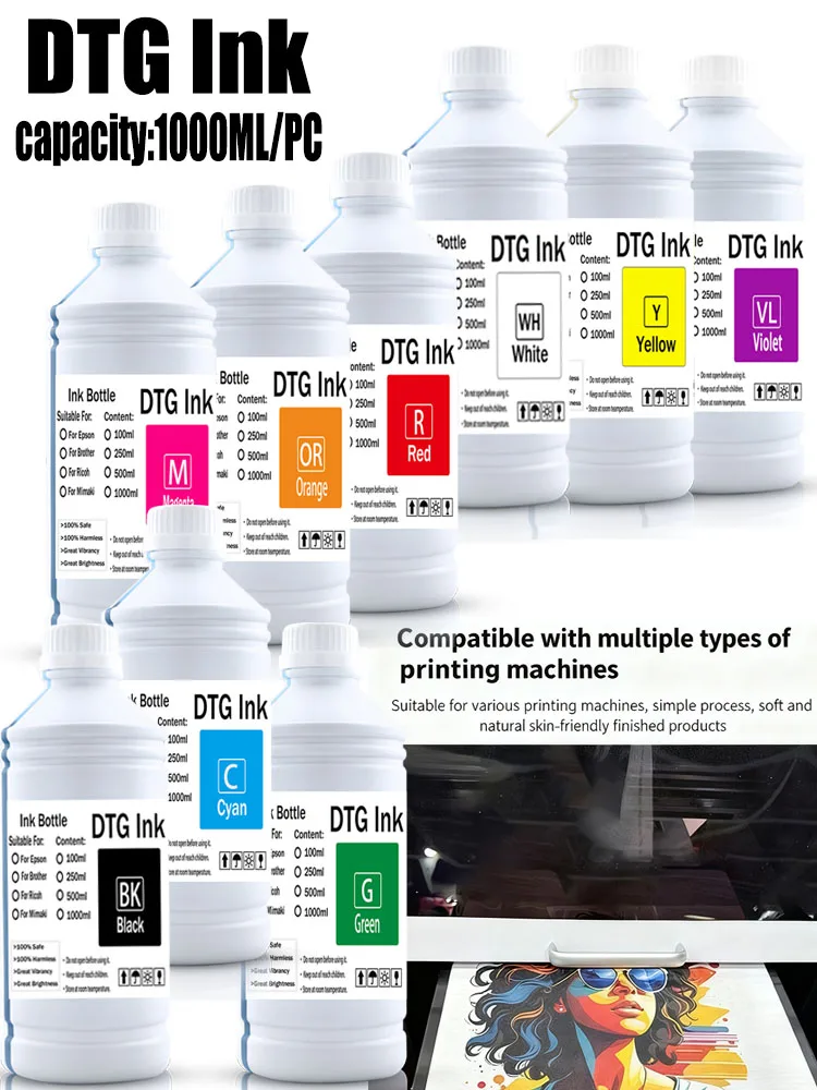 DTG Textile ink white ink 1000ml  For EpsonL1800 L805 1390 Sure Color  F2000 F2100 F2130 F2140 F2150 F2160 DX5 DX6 printer