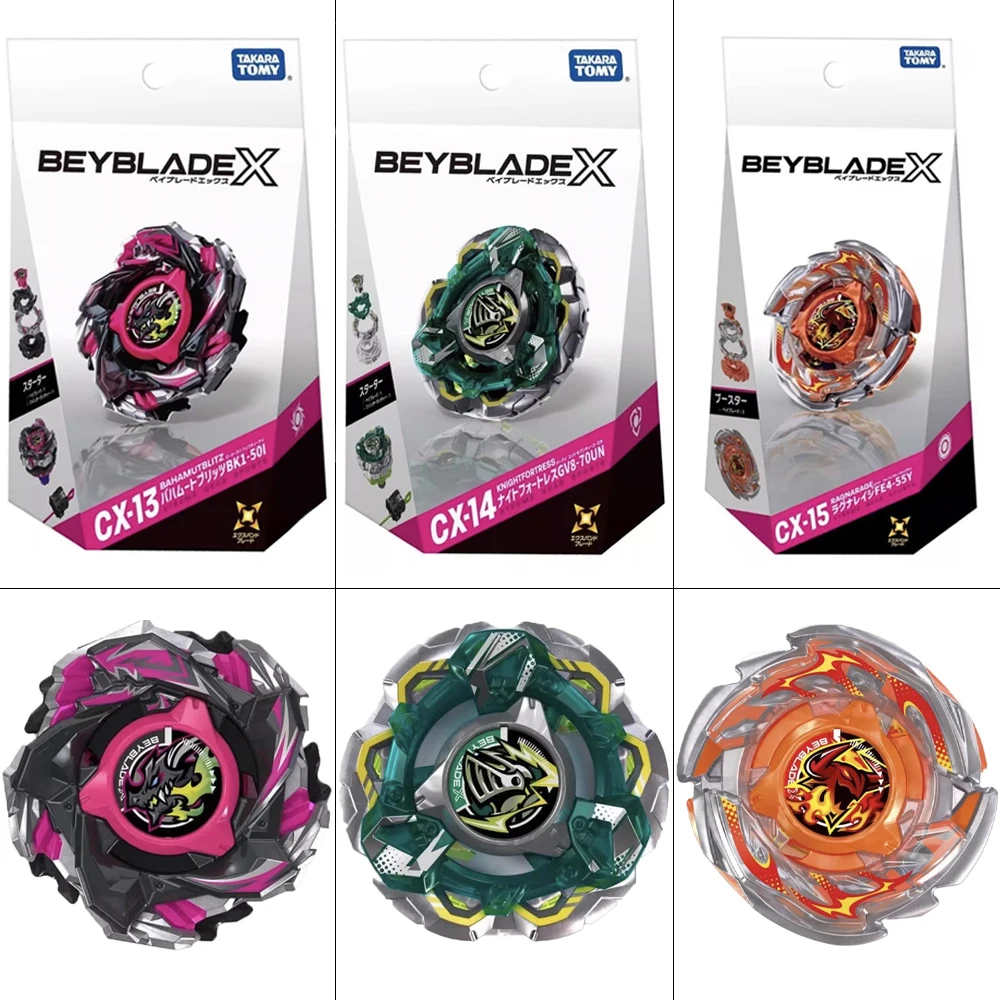 TAKARA TOMY BEY X CX-13 Bahamut Blitz BK1-50I CX-15 Booster Ragna Rage FE4-55Y BLADE CX-14 Knight Fortress GV8-70UN ORIGINALES