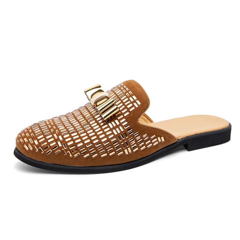 

Fashion Men Mules Big Size 38-48 Summer Slippers Slip On Lazy Shoes Breathable Mens Loafers Indoor Slides Adult Leisure Shoes