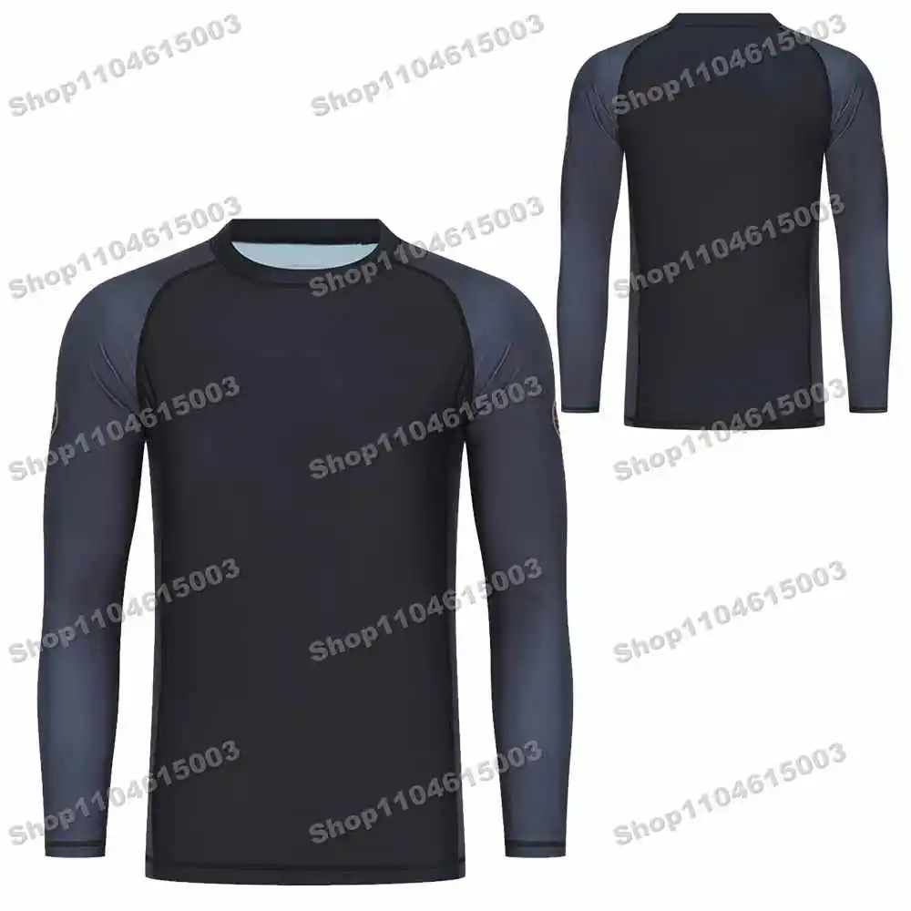 

9th Newly Summer WWF Wrestling Rash Guards Surfing Jersey Beach Shirts Swimwear Diving Gym MMA BJJ Men Jiu Jitsu Fitness Sets