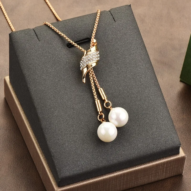 Catene per maglioni autunnali e invernali, collane lunghe, collane con ciondolo regolabili estraibili alla moda ed eleganti