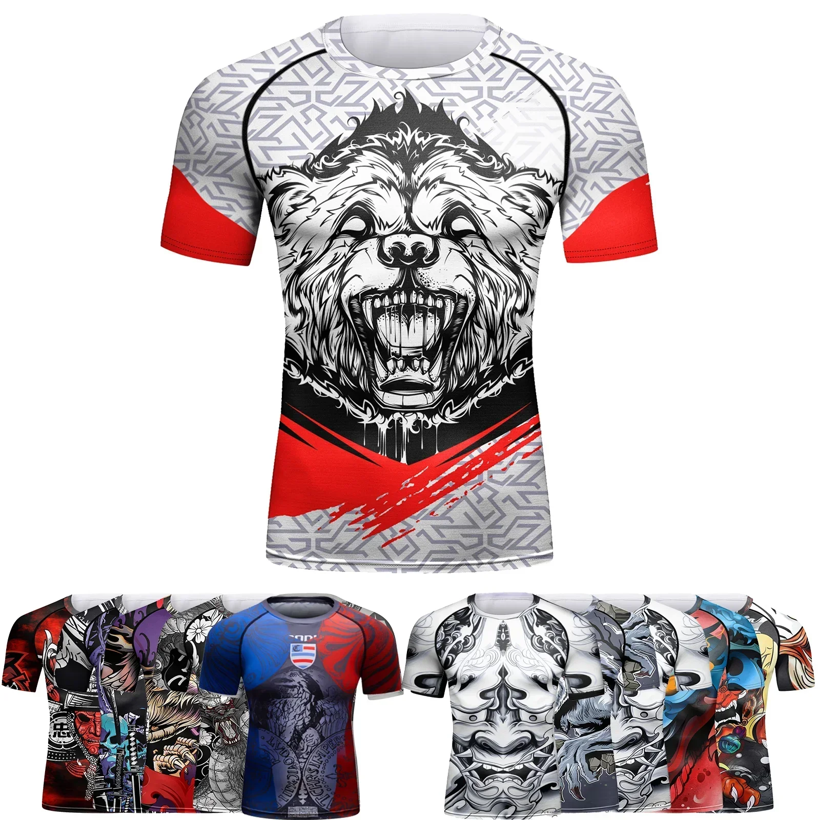 Men Kickboxing Jersey Masculine Sublimation  Surfing Training Sweatshirt Compression BJJ Jiu Jitsu
