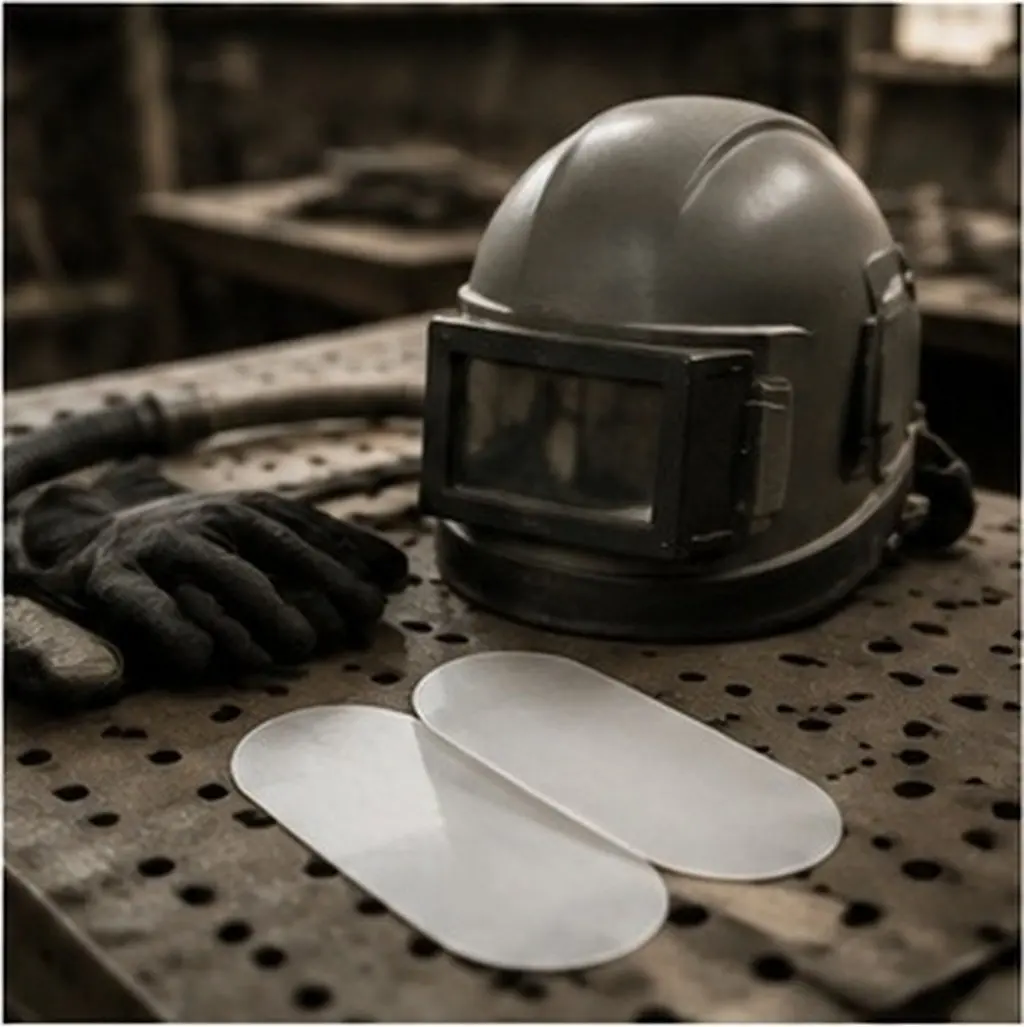 2Pcs Sandblasting Inner Lens Protective Shield Thickened Lens Cover Dustproof Replacement for Industrial Safety