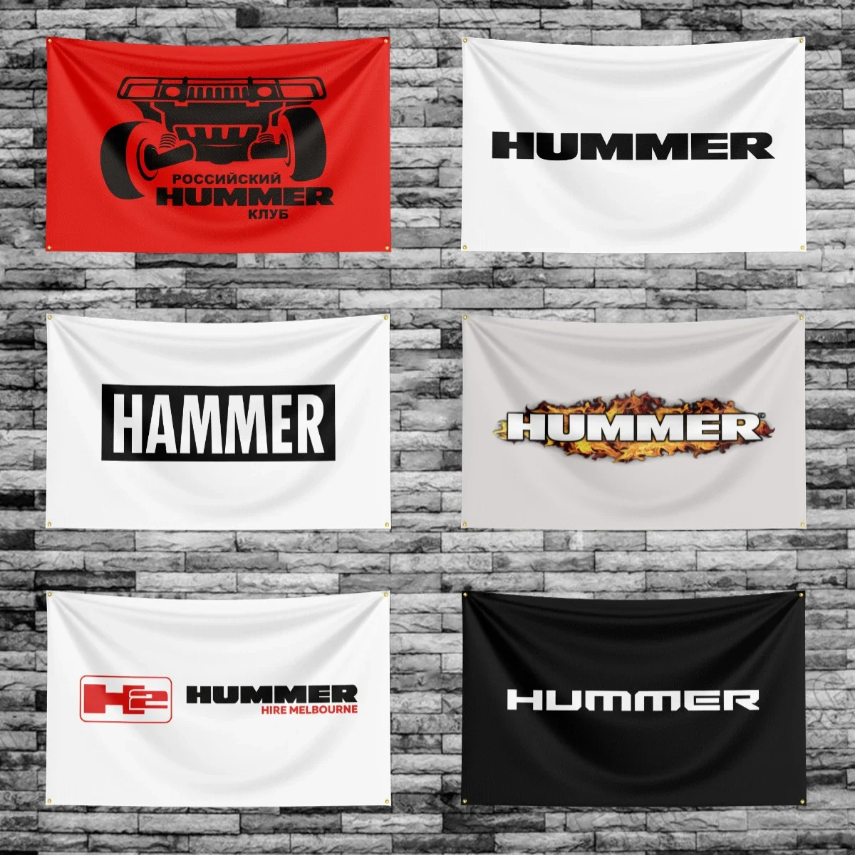 90*150CM H-Hummers Flag Banner Polyester Printed Garage or Bedroom Living Room Decoration