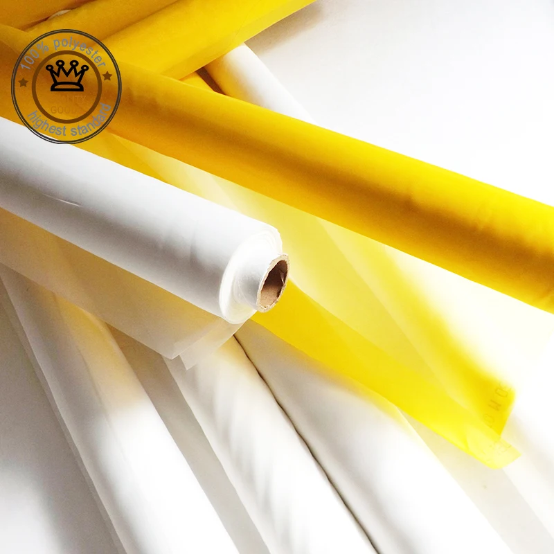 Factory Price 120T 34um Micron Silk Screen Printing Mesh 220cm Width With White Yellow Color