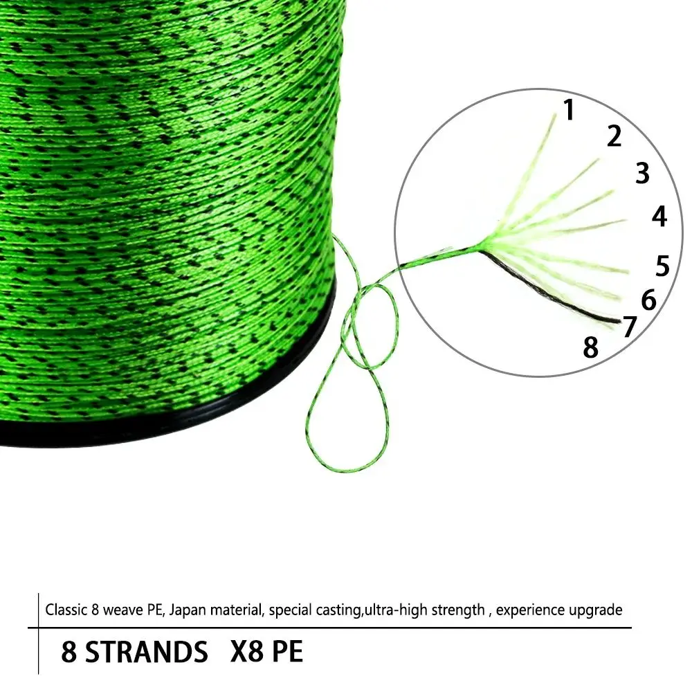 JOSBY Japan 8 Stränge geflochtene Angelschnur Multifilament gesprenkelter 8X PE-Draht 100 m 300 m 500 m Fliege Meer Salzwasser Süßwasser Pesca