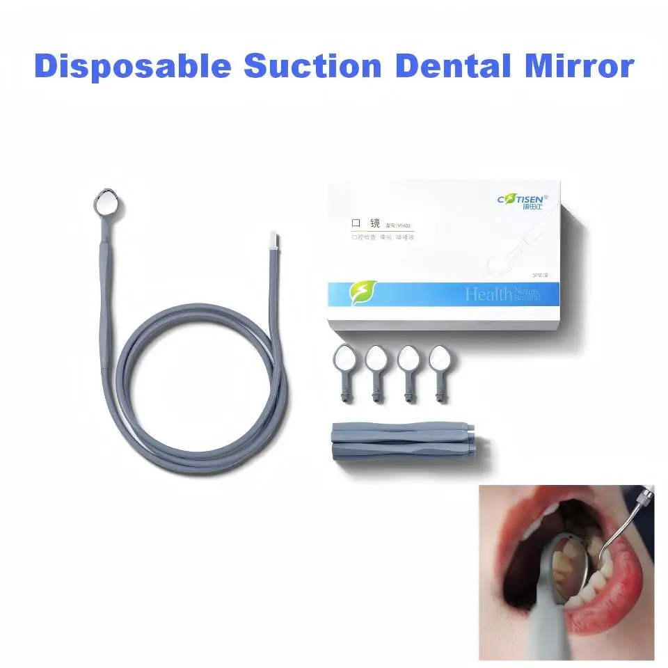 

Dental Disposable Suction Mirror 2-in-1 Suction&Vision System Anti-Fog Surface 50 Pcs/Box High-Efficiency Intraoral Evacuation