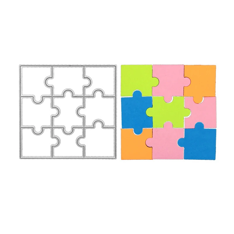 

Nine-graph Puzzle Metal Cutting Dies for DIY Scrapbooking and Card Making Decor Embossing Craft Die Cut