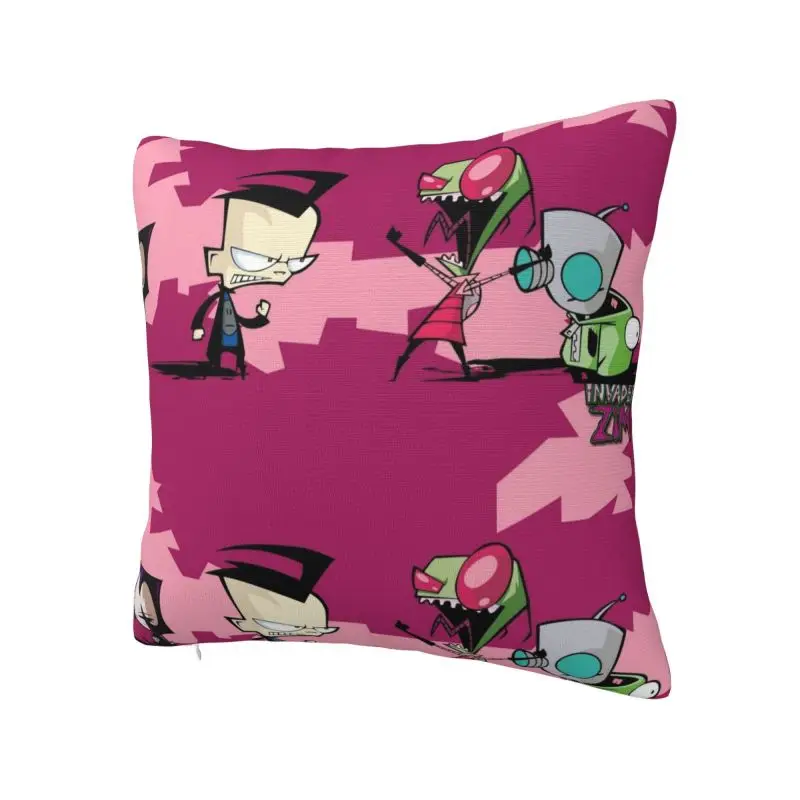 Custom Robots I-Invader Z-Zim Cartoon Cushion Cover Sofa Living Room Square Pillow Cover