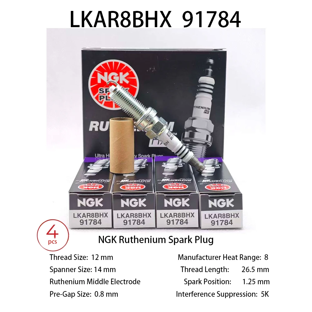 

4pcs 6pcs Original NGK Ruthenium HX High Ignitability Spark Plug LKAR8BHX 91784