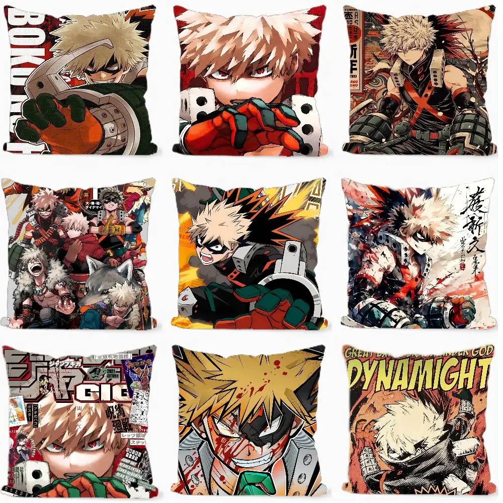 

My Hero Academia Bakugo Anime Pillow Cover Sofa Cushion Cover Home Room Decoration Children Gift