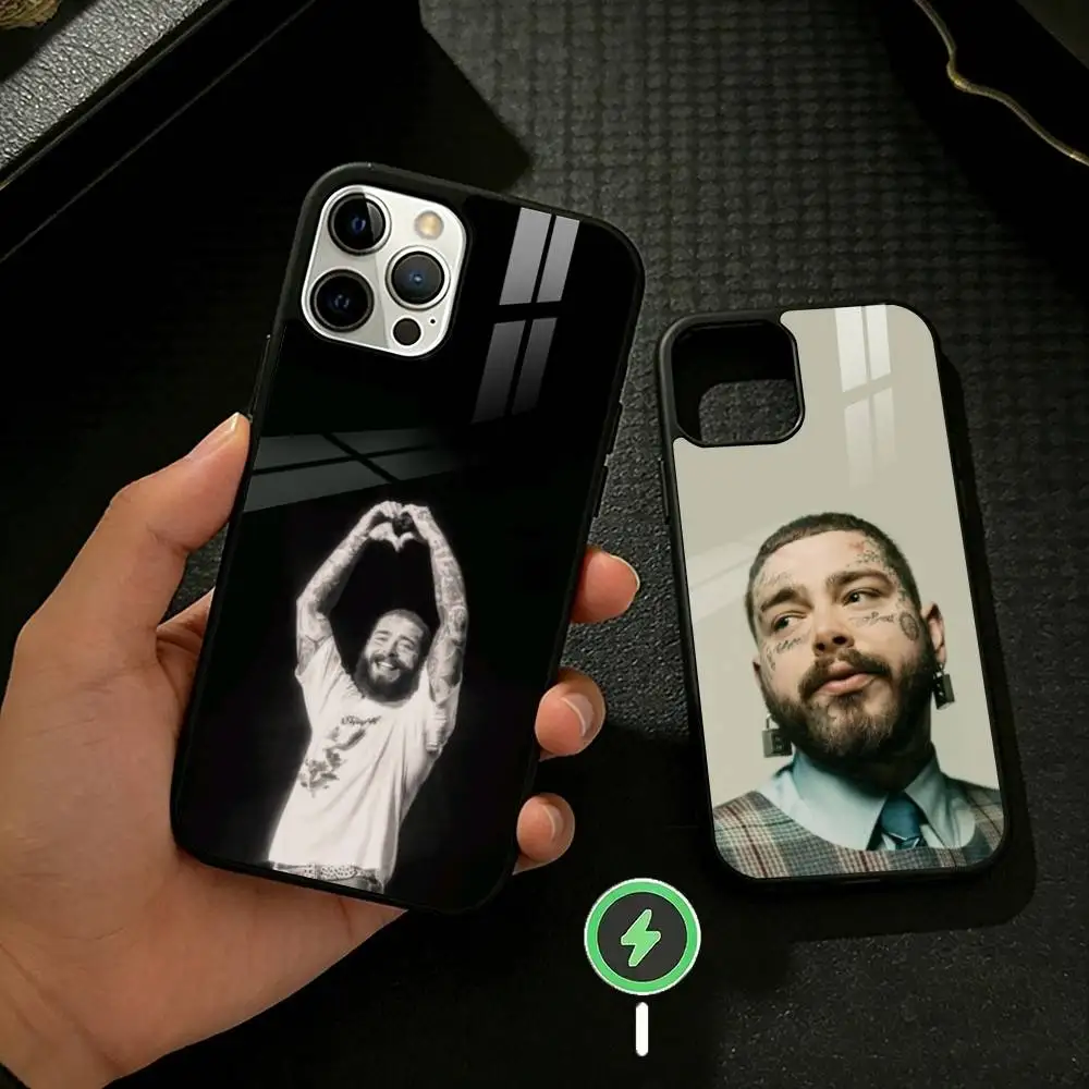 

Singer P-Post M-MaloneS Phone Case For iPhone 17 16 15 14 13 12 Pro Max Plus for Mirror Wireless Magnetic Cover