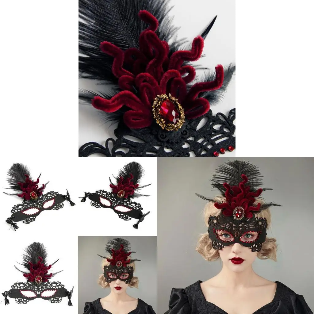 

68UA Перо Маскады Маска Эймаска Хэллоуин Марди Грас Косплей Партия Маска лица