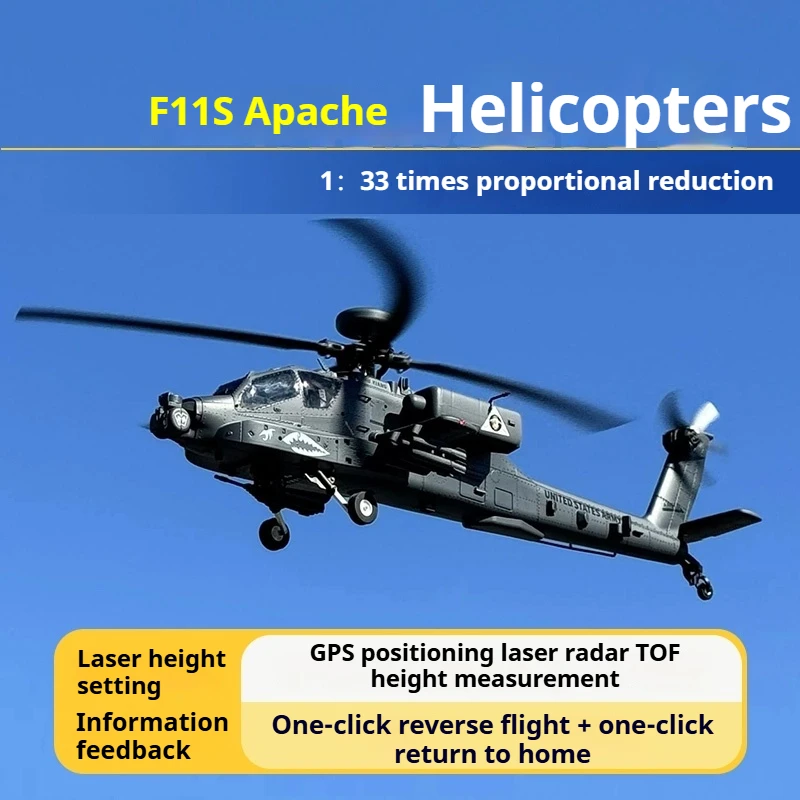 

Yxznrc Yuxiang F11s Simulation Apache Military Armed Helicopter Gps Positioning Intelligent Return 2.4g Remote Control Model