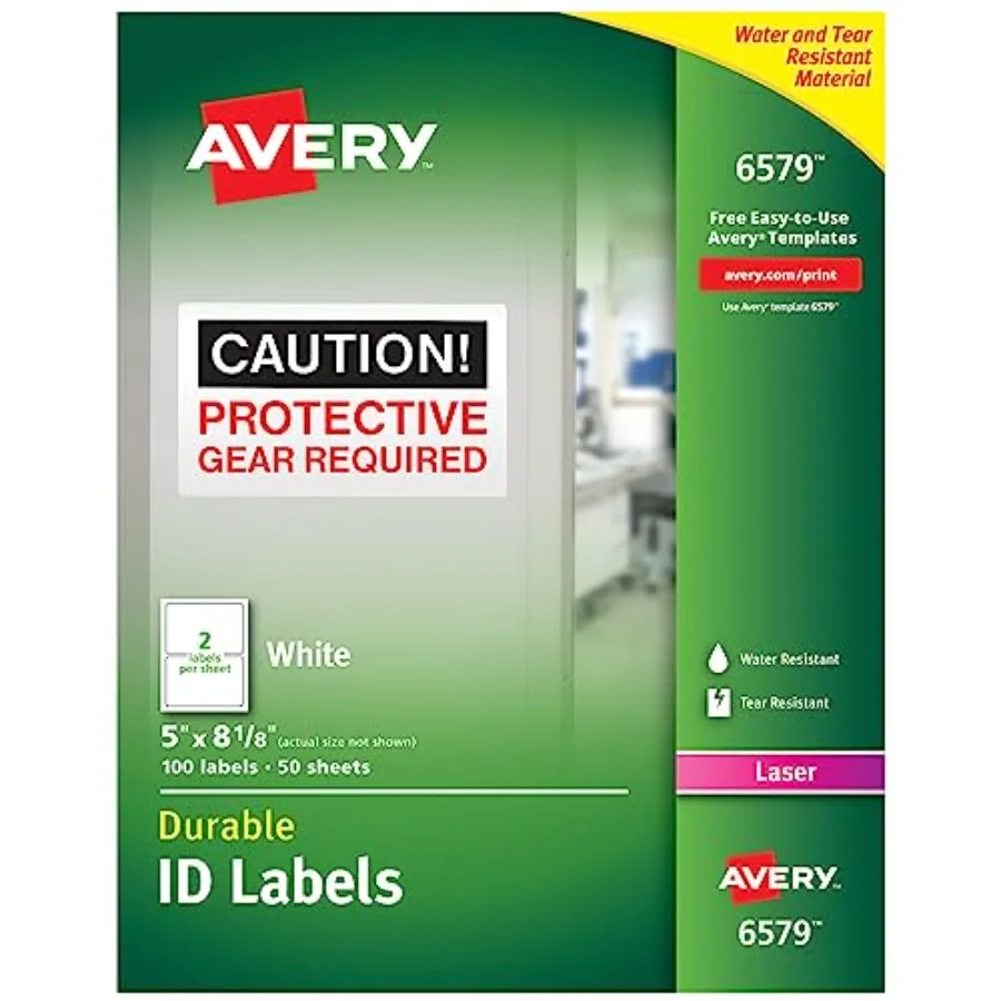 

Durable White Cover Up ID s for Laser Printers 8.12 Pack of 100 6579