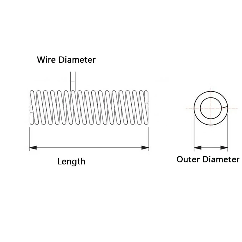 2pcs Wire Diameter 3mm Spring Steel Pressure Small Spring OD 16 - 40mm Compression Spring Length 20 - 200mm