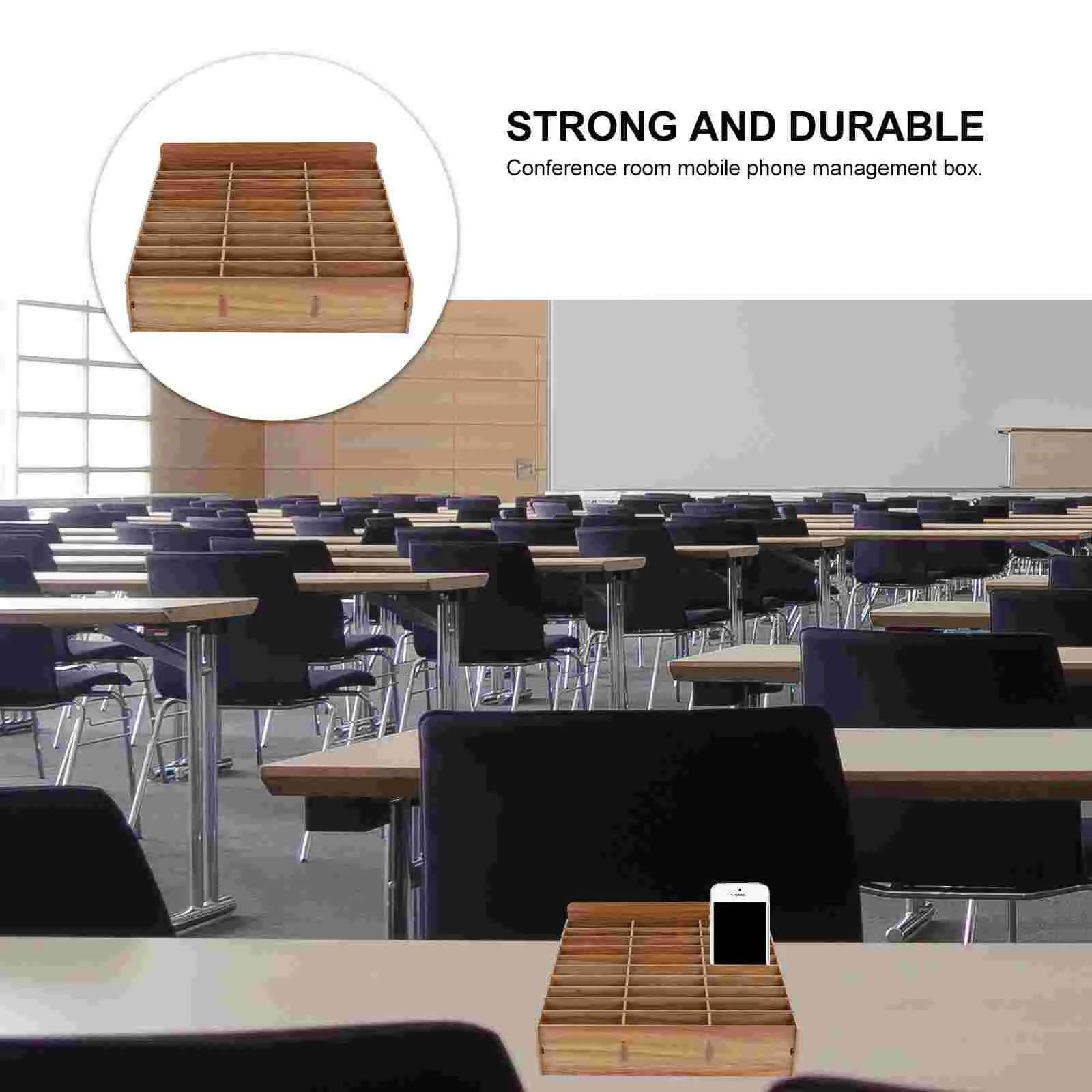 Mobile Phone Storage Box Classroom Management Display Rack Wooden Shelf Cell Temporary Holder Compartment