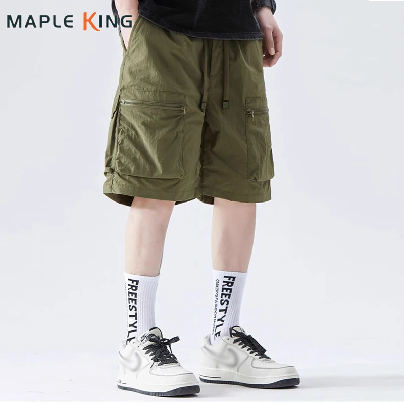 

Summer Streetwear Pants for Men Cargo Shorts 2025 Vintage Ice Silk Drawstring Loose Mens Workout Gym Sports Jersey Sweat Shorts