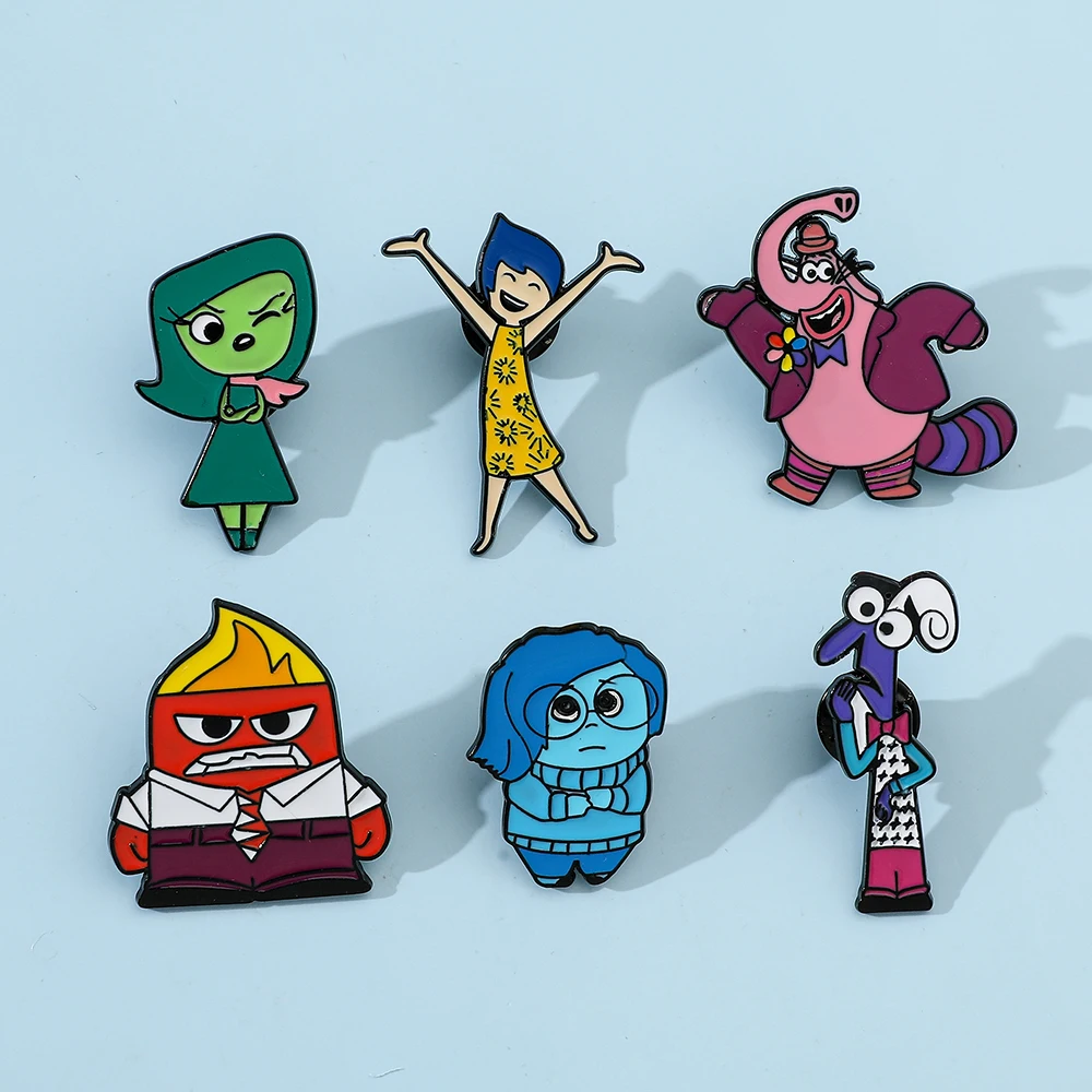 1pc Disney Inside Out Enamel Pins Funny Badges Brooches Clothes Backpack Metal Jewelry Gift Friend