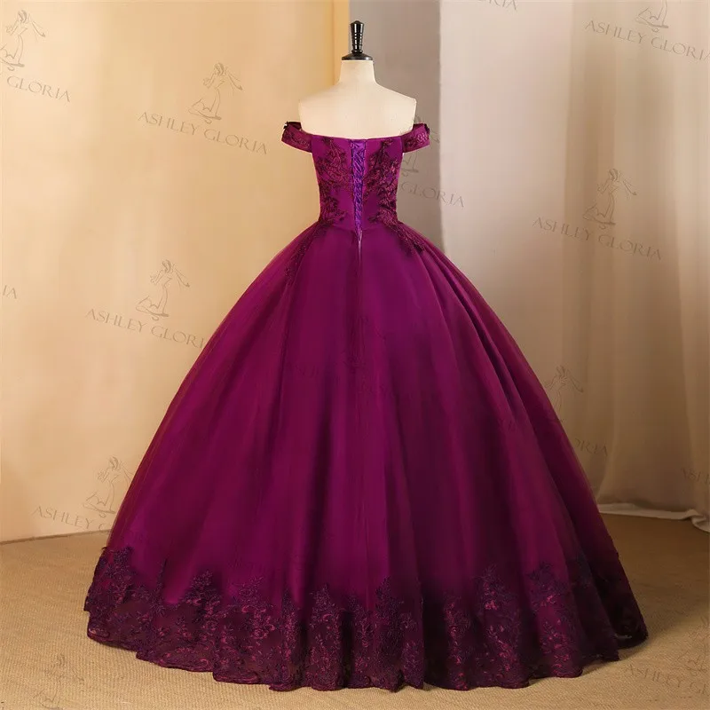 Ashley Gloria-vestidos de quinceañera para niña, vestido de fiesta elegante, 16 colores, talla grande, 2024