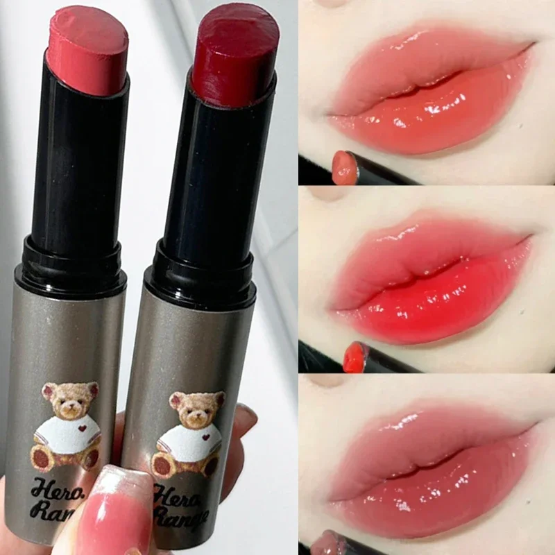 Moisturizing Mirror Glass Solid Lip Gloss Cute Little Bear Water Light Jelly Lipstick Makeup Lasting Non Sticky Lips Cosmetics