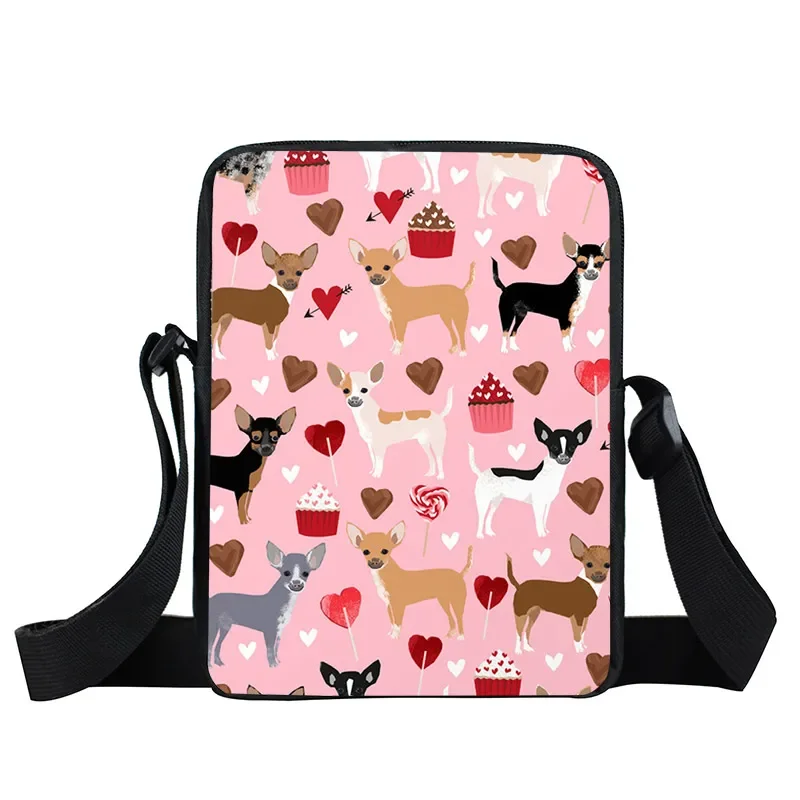 Cute Dog Chihuahua Print Shoulder Bag Women Handbags Ladies Kawaii Crossbody Bags Girls messenger bag Small Satchel Bookbag Gift