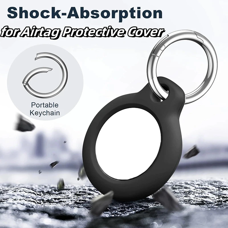 Case For Apple Air Tag Holder with Keychain Strap Protective Shell Tracker Accessories Hard PC AntiDrop Airtags Key Chain Cover