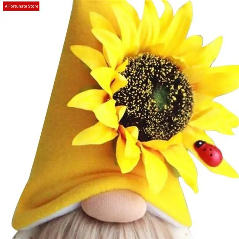 4 PCS Sunflower Gnome Summer Gnomes Plaid Sunflower Gnome Ornaments Sunflower Decor-A78G