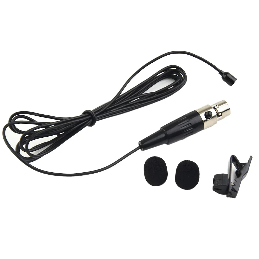 Microphone Set Lavalier Mic Omnidirectional Small System Black Hand-Metal Clip Mini XLR Miniature Connector