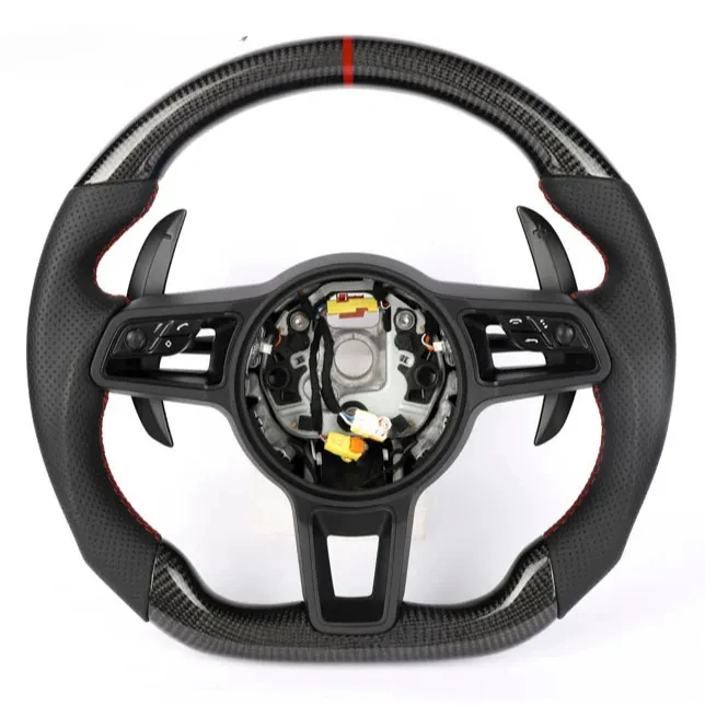 Custom carbon fiber steering wheel Fit For Porsche panamera boxster macan cayenne  racing wheel convertible