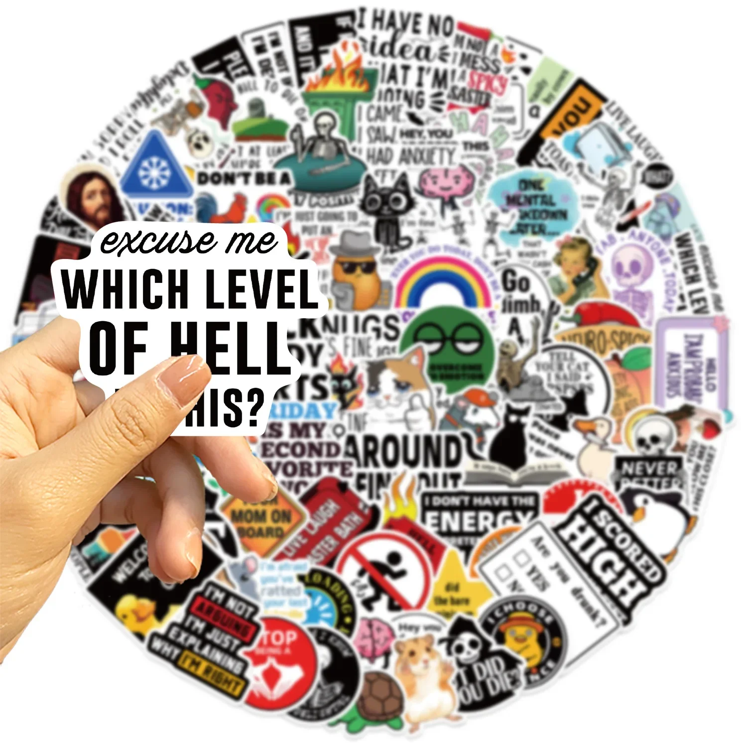 50/100 Stück lustige Aufkleber für Erwachsene, Wasserflaschen-Aufkleber-Set, wasserfeste Aufkleber, Laptop, Schutzhelm, sarkastische Aufkleber