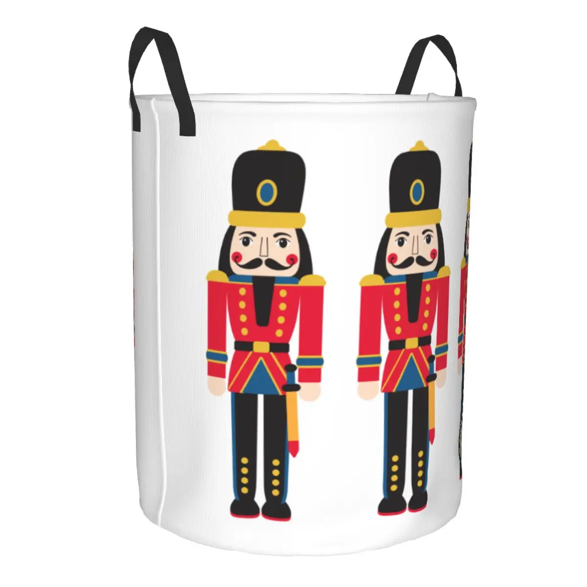 Custom Nutcracker Doll Laundry Basket Collapsible Cartoon Christmas Soldier Toy Clothes Toy Hamper Storage Bin for Kids Nursery