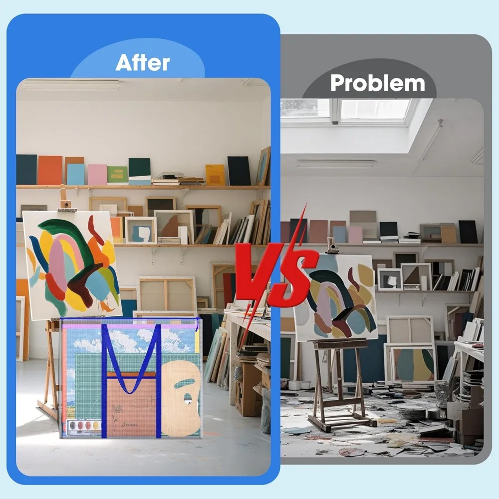 ZKOO บอร์ดข่าวสารที่เก็บโปสเตอร์, แผนภูมิการจัดเก็บขนาดใหญ่พิเศษกระเป๋าผลงานศิลปะ 30 x 25 นิ้ว, องค์กรแผ่นบอร์ดข่าว