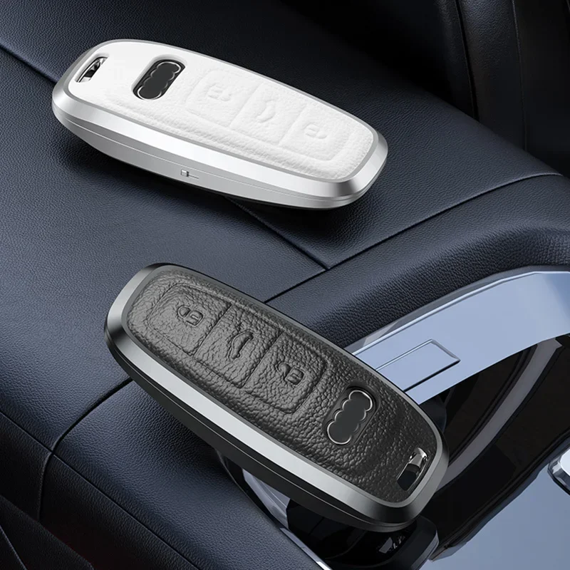 

Aluminum Alloy Leather Car Key Case Cover for Audi A1 A3 A4 A5 A6 A7 A8 Q3 Q5 Q7 R8 Allroad TT S3 S5 S6 S4 RS5 Auto Accessaries