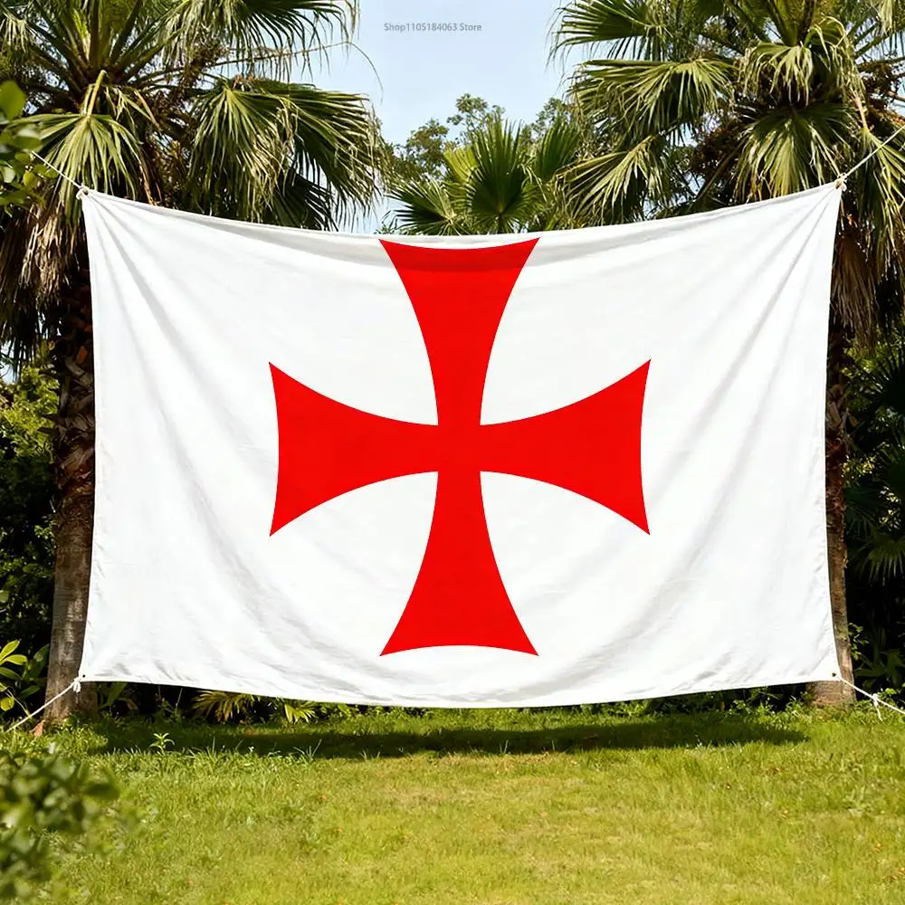 

Masonic Knight Templar Flag Tapestry Banner For Bedroom Outdoor Living Room Restaurant Bar Wall Decor Party