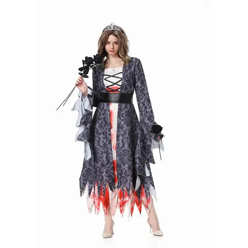 

Adult Women's Halloween Ghost Bride Zombie Cosplay Costume Masquerade Party Vampire Demon Queen Outfit for All Ages