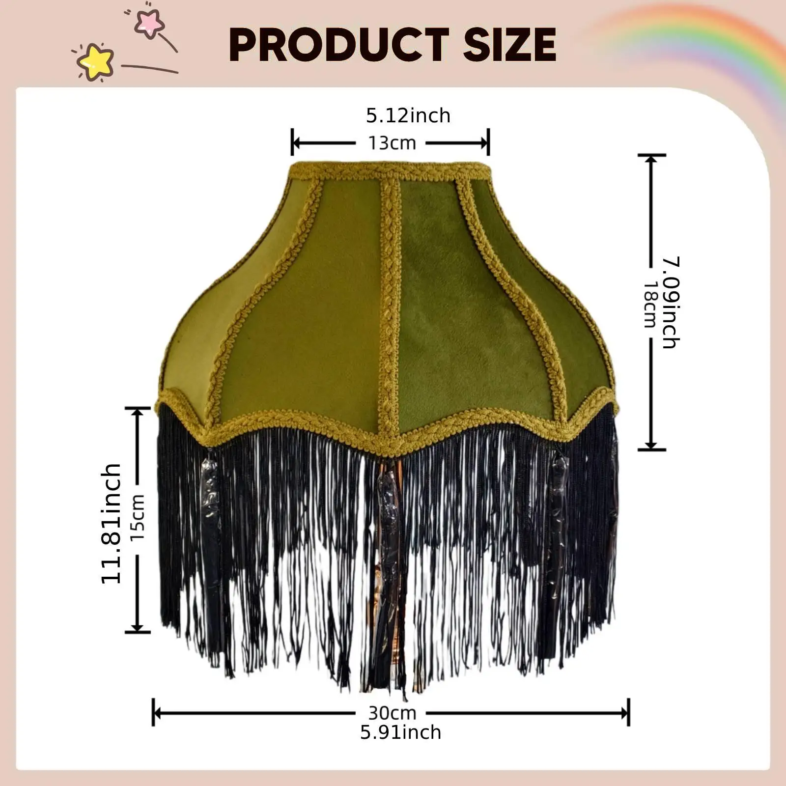 Handmade Tassel Fabric Lampshade Cover Small Lamp Replacement for Table Floor Bedside Lamp Screen E