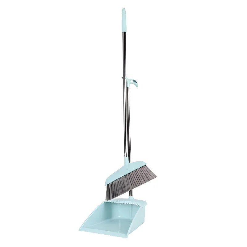 Broom and dustpan set, high elastic PET bristles