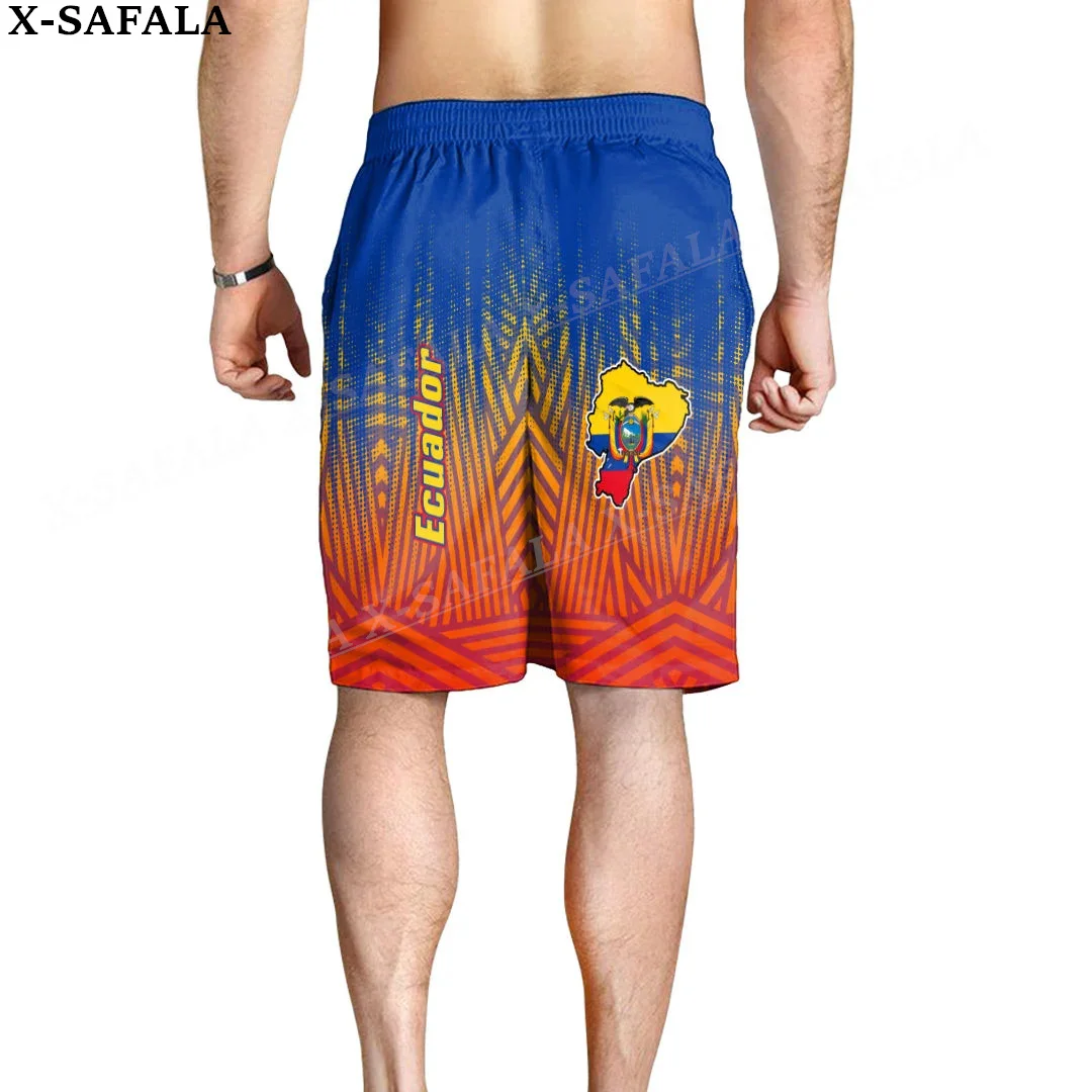 Ecuador Coat Of Arms Love Country Customized Swimming Shorts Summer Beach Holiday Shorts Men's Swimming Pants Half Pants-1